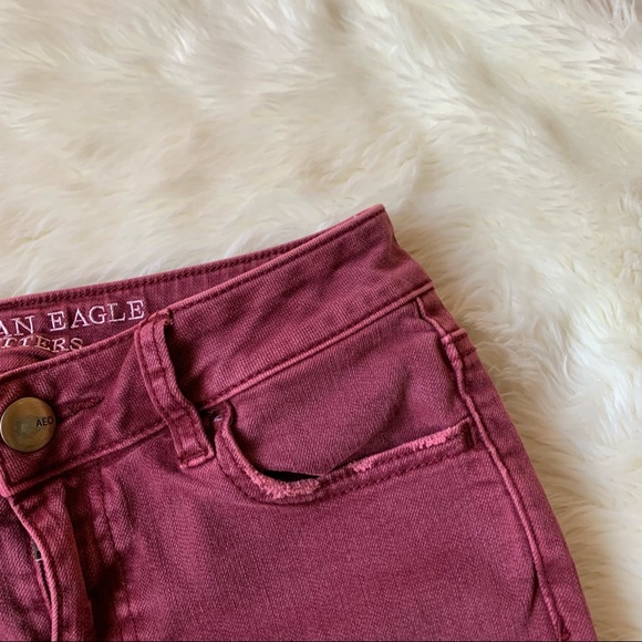 American Eagle Red Jegging Crop Size 0 - Picture 3 of 12